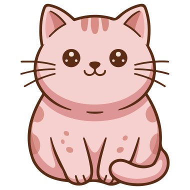 Benek vektör izole beyaz arka plana sahip Kawaii kedisi