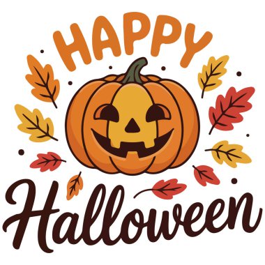 Mutlu Cadılar Bayramı balkabağı daveti vektörü izole edilmiş beyaz arkaplan