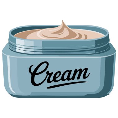 İzole edilmiş beyaz arkaplan krem kavanozunu aç