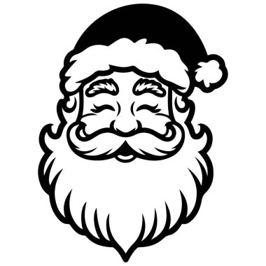 Noel Baba silueti beyaz vektör izole edilmiş beyaz arkaplan