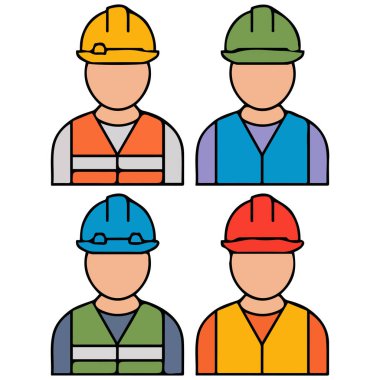 Mühendis inşaat işçisi vektörü beyaz arkaplan