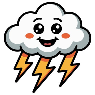 Kawaii hava unsurları vektör izole edilmiş beyaz arkaplan belirledi