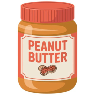 Fıstık ezmesi sağlıklı yayılmış vektör izole edilmiş beyaz arkaplan