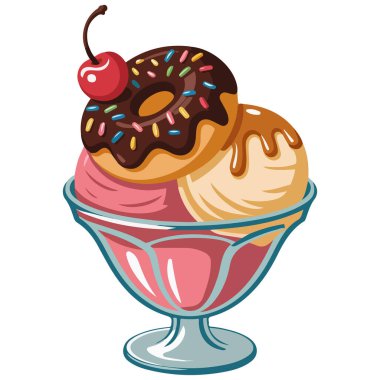 Dondurma kümesi vektör izole edilmiş beyaz arkaplan