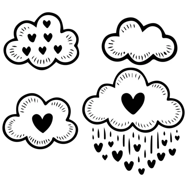 Sevimli el çizimleri izole edilmiş vektör çizimleri