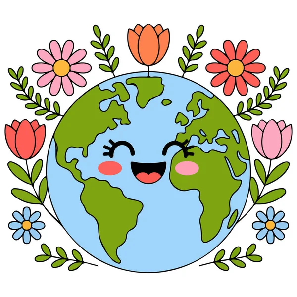 Toprak saati gezegenimizin ekolojisi izole edilmiş vektör çizimi