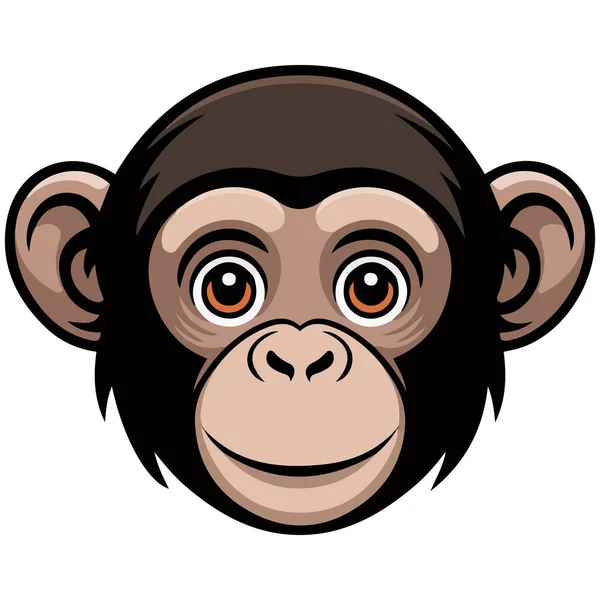 şirin goril yüzü simgesi beyaz üzerinde izole vektör