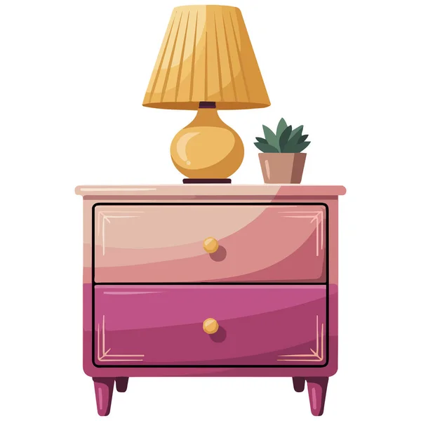 Çekmecenin izole edilmiş ve lamba vektörü