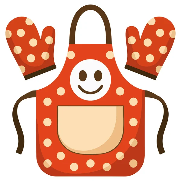 İzole mutfak eldiveni apron vektörü kümesi