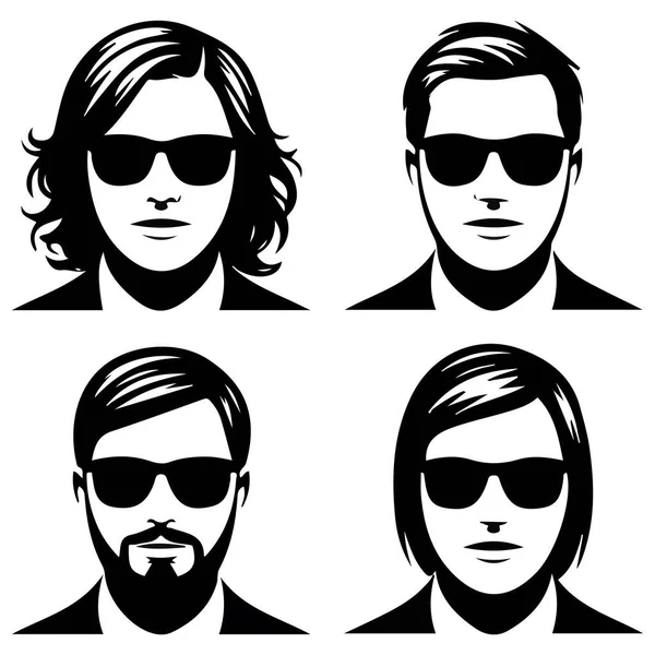 Erkekler için saç stili simgeleri kadınlar için izole edilmiş beyaz arkaplan