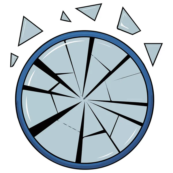 Kırık yuvarlak ayna parçaları vektör izole beyaz arkaplan