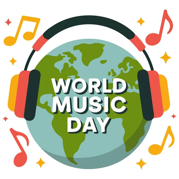 Dünya müzik günü Dünya vektörü izole edilmiş beyaz arkaplan