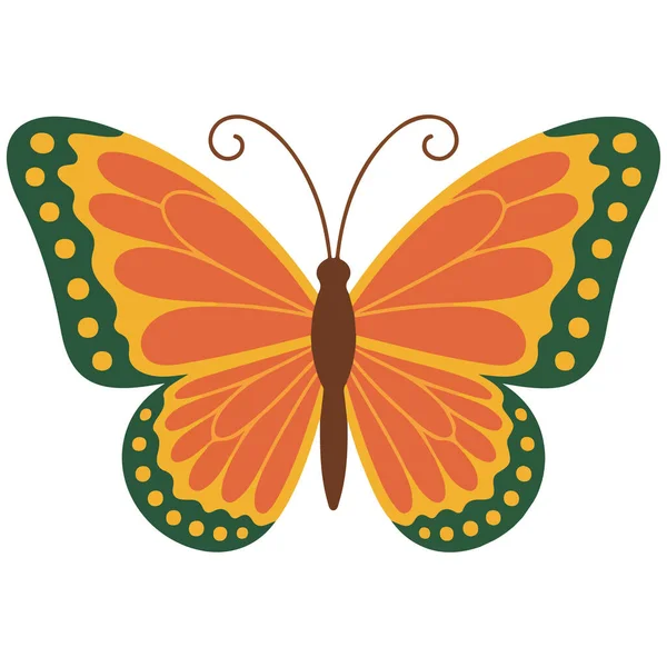 Renkli kelebek izole edilmiş sanat vektörü beyaz arkaplan