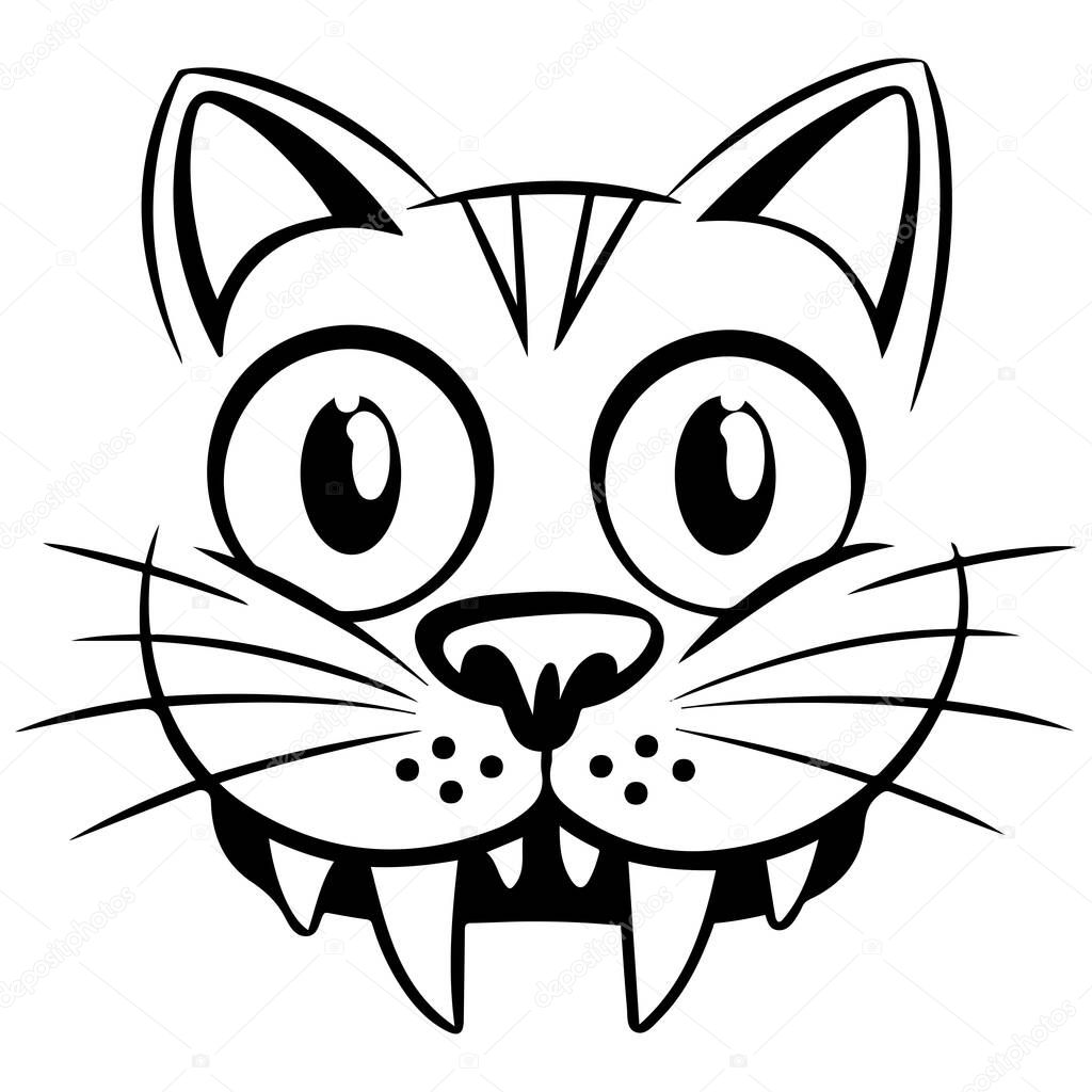 Battle cat with fish tail vector isolated white background