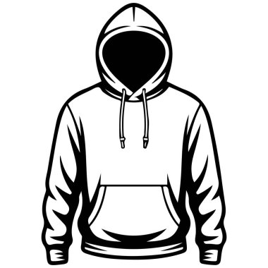 Çağdaş kapüşonlu ceket taslak simgesi dijital uygulamalar ve markalaşma için basit vektör grafiği