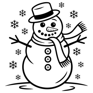 Mevsimsel tasarımlar için eşsiz gölgelendirme Standalone vektör grafiği ile şen soğuk fiği