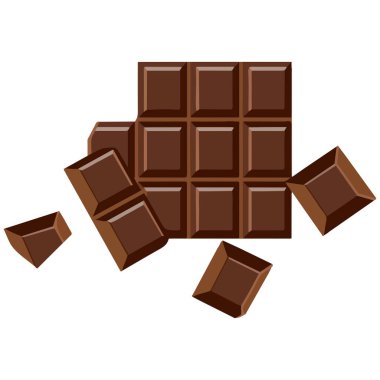 Lezzetli çikolata ikonu tatlı atıştırmalık beyaz arka planda izole