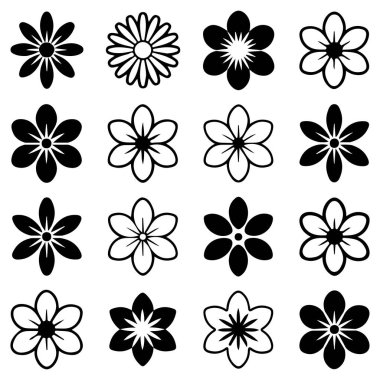 Sade arkaplanda izole edilmiş papatya çiçeği vektör ikonu botanik tasarımı