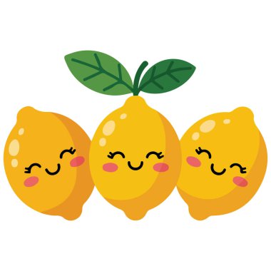 Mutlu metin vektörü illüstrasyonlu neşeli narenciye meyveleri beyaz üzerinde izole