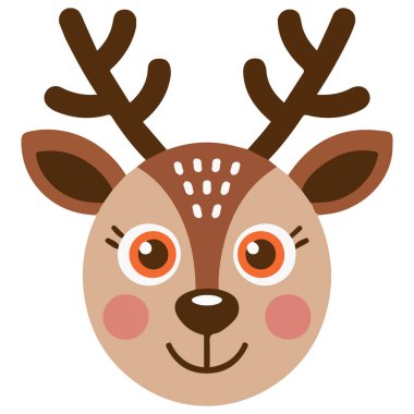 Hayvan kılığına girmiş geyik maskesi vektör çizimi beyaza izole edildi