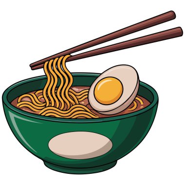 Anında erişte kabı besin vektörü çizimi