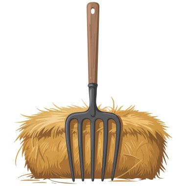 Altın saman demeti taşıyan kırsal yabası çiftliği hasat aracı izole vektör klipsi