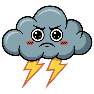 Yıldırım vektörlü kızgın fırtına bulutu