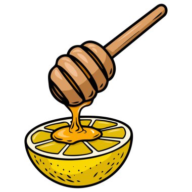 Limon dilimine damlayan bal sağlıklı vektör