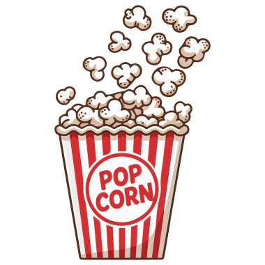 Sinema patlamış mısır çizgili kutu vektörü