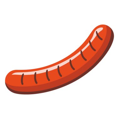 Izgara Sosis BBQ Tasarım Elementi Moda Düz Biçimli