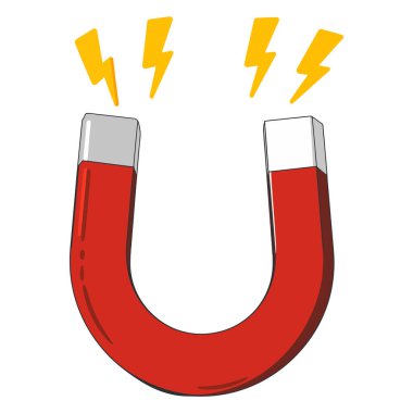 Şimşek Şimşeği Sembollü Kırmızı Nal Mıknatısı