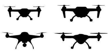 Beyaz Arkaplanda Drone Simgeleri Seti