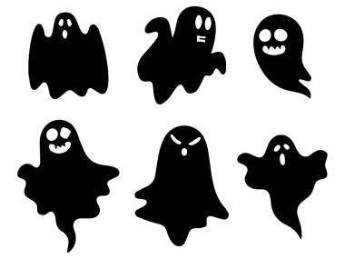 Cadılar Bayramı Hayalet Silueti Ürkütücü Ruh Çizimlerini Ayarladı