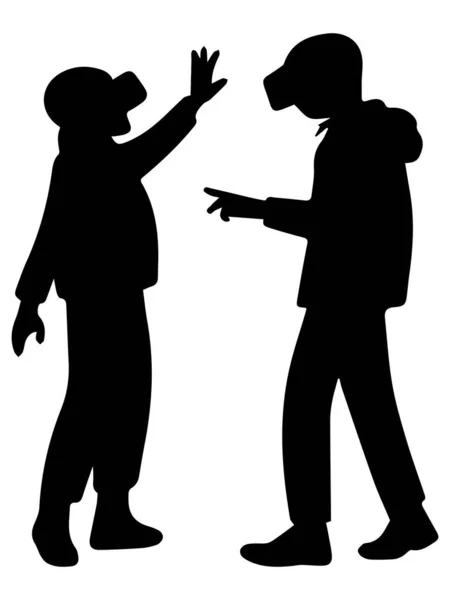 VR Kulaklık Giyen Çocuğun Silueti Oyun Oynuyor