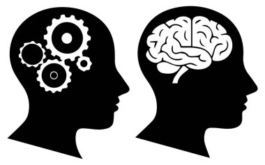 İnsan Başı Simgeleri Yaratıcı Düşünce ve İş Çözümlerini Ayarladı