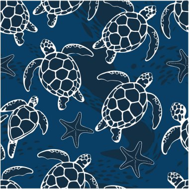 Deniz Kaplumbağalarıyla Kusursuz Şablon Su Altında Yaşam