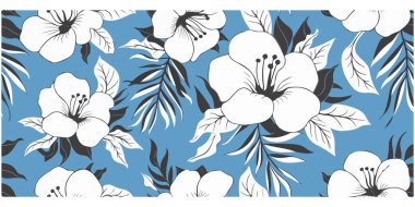 Hibiscus Çiçeği Tropikal Kusursuz Desen