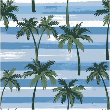 Soyut El Çizimi Suluboya Palmiye ağaçlı kravat boyası çizgileri