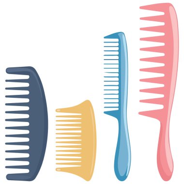 Çizgi film Kuaför Tarağı Kişisel Bakım ve Güzellik Hizmetleri Konsepti