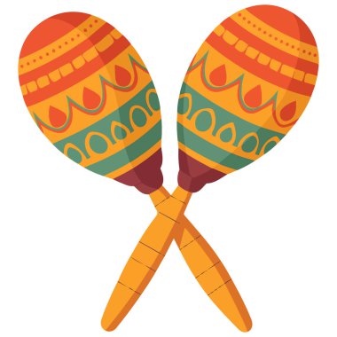 Web Müzikal Aracının Maraca Simgesi Vektör İllüstrasyonu