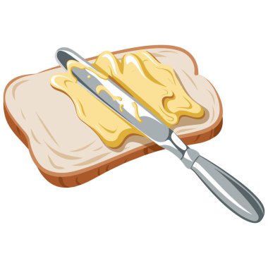 Web ve Uygulama için Tost Düz Tasarım Vektörü Bıçak Yağı Yayılıyor