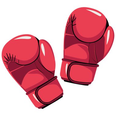Beyaz Arkaplanda Çizgi Film Boks Eldiveni Simgesi Vektör ResmiComment