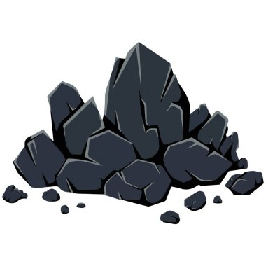 Beyaz Arkaplanda Enerji Kömürü Simgesi Vektör İllüstrasyonu