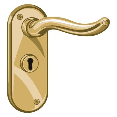 Çizgi film Kapı tokmağı Beyaz Arkaplanda Simge Vektör İllüstrasyonu