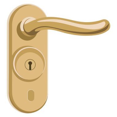 Çizgi film Kapı Kolu Simgesi Beyaz Arkaplanda İzole Edildi