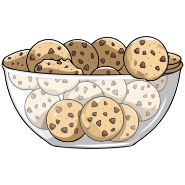 Lezzetli Yulaflı Kurabiyeler Çikolata Damlaları ile Cam Kasede