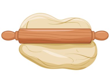 Rolling Pin Vektör İllüstrasyonlu Chalkboard Style Dough