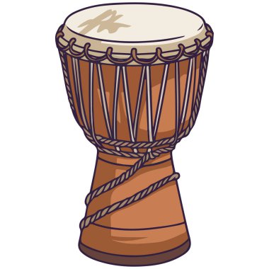 Çizgi Film Biçimi Müzik Aracı Davulu Etnik Afrikalı Djembe