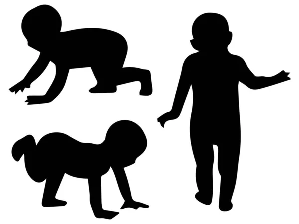 Bebek Siluetleri Vektör İllüstrasyon Ayarları