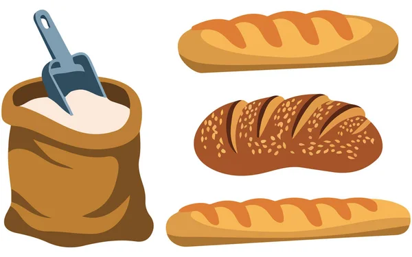 Çizgi film fırını Taze Pişmiş Ekmek ve Lezzetli İkramlar